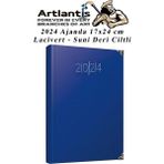 2024 Ajanda Lacivert 17X24 Cm Cizgili 1 Adet Gunluk Planlayici Suni Deri Ciltli Ajanda 2024 Ofis Okul Buro