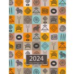 2024 Diary A4 Page A Day: One Page Per Day to View Planner from January 2024 to Decembre 2024, Yellow & Orange & .. Cover