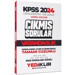2024 KPSS Ortaöğretim Ön Lisans Genel Kültür Vatandaşlık Tamamı Çözümlü Çıkmış Sorular - Yediiklim Yayınları