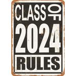2024 Sınıfı Kurallar Vintage Metal teneke Tabela Sanat Plaketi Duvar Dekoru Ev Mutfak Garaj Banyo Çiftlik Bahçe Bar Kafe Metal Posterler için Komik Hediyeler 2024 x 30 cm