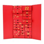 2025 24 Gün Advent Takvimi Kozmetik, Makyaj, Parfüm Ambalaj Kutusu, Noel Hediyeleri (Kırmızı)