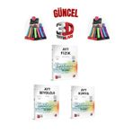 2025 3D Çözüm Ayt Fizik(24)-Kimya(24)-Biyoloji(24) 72Adet Koparmalı Deneme Seti+Kalemlik