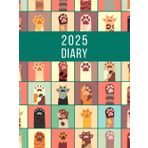 2025 A4 Page A Day: One Page Per Day Daily Diary Hardcover Planner & Organiser for 365 Days, dated from Jan 2025 to Dec 2025, Fully Lined Journal ... Calendars, To-Do List and Notes | Cat Paws