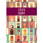 2025 A4 Page A Day: One Page Per Day Daily Diary Planner & Organiser for 365 Days, dated from Jan 2025 to Dec 2025, Fully Lined Journal Notebook with Calendars, To-Do List and Notes | Cats Paws
