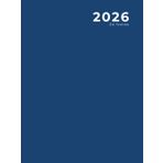 2026 , 24 horas: Diário / Agenda e Livro de Compromissos formato grande, Azul
