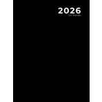 2026 , 24 horas: Diário / Agenda e Livro de Compromissos formato grande, Clássico Preto