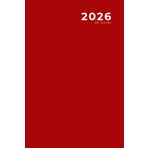 2026 , 24 horas: Diário / Agenda e Livro de Compromissos, Vermelho