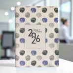 2026 Ajanda Benekli Soyut Desenli Günlük Ajanda A5 (15x21 cm) - Bej