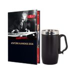 2026 Atatürk Ciltli Ajanda ve Kulplu Termos Bardak