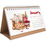 2026 Masa Takvimi, Vintage Fırın ve Mutfak Sanatları Takvimi, 2026 Desk Calendar, Vintage Baking Calendar 2026 - 1 Adet - Kahverengi