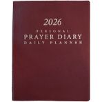 2026 Personal Prayer Diary and Daily Planner - Burgundy (Italian Vinyl, Smooth)