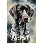 2026: Small Monthly Calendar Planner - Watercolor German Shorthaired Pointer Dog