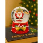 2026 Yılbaşı Temalı Led Işıklı Yıldız Tutan Noel Baba Kar Küresi 9 Cm Orta Boy Yeni Yıl Süsü - 48