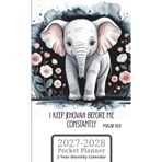 2027-2028 Pocket Planner: JW 2 Year Monthly Calendar, Baby Elephant, JW Baptism and Pioneer Gift Idea