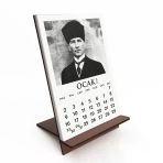 2027 Mustafa Kemal Atatürk Takvimi, Ahşap Atatürk Takvimi, 2027 Ahşap Masa Takvimi