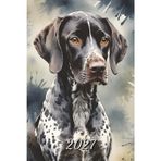 2027: Small Monthly Calendar Planner - Watercolor German Shorthaired Pointer Dog