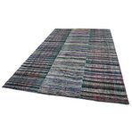 202x291 cm Kırk Yama Gri Yama Pamuklu Yün El Dokuma Modern Geometrik Etnik Eskitme Desenli Boho Oturma Odası Salon Yolluk Koridor Mutfak Halısı