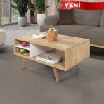 2032 Venüs ( Ahşap Ayaklı) Orta Sehpa , Safir - Beyaz , Salon , Ofis , Oturma Odası