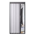 203cm Uzun Akordeon Katlanır Kapı BiFolding Alüminyum İç Kapı SpaceSaving Geri Çekilebilir Ahır Kapısı Kilit ve Anahtar Gri Çerçeve (39x80in/98.5x203cm)