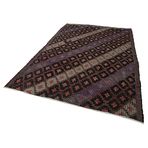 203x308 cm Geometrik Kilim Siyah Geometrik Yün El Dokuma Modern Geometrik Etnik Eskitme Desenli Boho Oturma Odası Salon Yolluk Koridor Mutfak Halısı