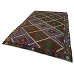 203x318 cm Geometrik Kilim Beyaz Geometrik Yün El Dokuma Modern Geometrik Etnik Eskitme Desenli Boho Oturma Odası Salon Yolluk Koridor Mutfak Halısı