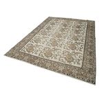 204x290 cm Kareli Kilim Kahverengi Kareli Yün El Dokuma Modern Geometrik Etnik Eskitme Desenli Boho Oturma Odası Salon Yolluk Koridor Mutfak Halısı