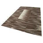 204x338 cm Degrade Kilim Kahverengi Çizgili Yün El Dokuma Modern Geometrik Etnik Eskitme Desenli Boho Oturma Odası Salon Yolluk Koridor Mutfak Halısı