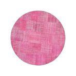 205x205 cm Kırk Yama Pembe Yama Pamuklu El Yapımı Yuvarlak Parça Halı