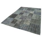 205x302 cm Kırk Yama Yeşil Yama Pamuklu Yün El Dokuma Modern Geometrik Etnik Eskitme Desenli Boho Oturma Odası Salon Yolluk Koridor Mutfak Halısı