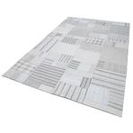 205x307 cm Kırk Yama Beyaz Yama Pamuklu Yün El Dokuma Modern Geometrik Etnik Eskitme Desenli Boho Oturma Odası Salon Yolluk Koridor Mutfak Halısı