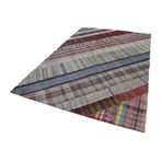 206x299 cm Kırk Yama Gri Yama Pamuklu Yün El Dokuma Modern Geometrik Etnik Eskitme Desenli Boho Oturma Odası Salon Yolluk Koridor Mutfak Halısı