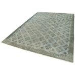 206x307 cm Overdyed Vintage Yeşil Vintage Yün El Dokuma Modern Geometrik Etnik Eskitme Desenli Boho Oturma Odası Salon Yolluk Koridor Mutfak Halısı