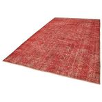 206x338 cm Geometrik Halı Kırmızı Geometrik Yün El Dokuma Modern Geometrik Etnik Eskitme Desenli Boho Oturma Odası Salon Yolluk Koridor Mutfak Halısı