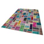 209x299 cm Kırk Yama Gri Yama Pamuklu Yün El Dokuma Modern Geometrik Etnik Eskitme Desenli Boho Oturma Odası Salon Yolluk Koridor Mutfak Halısı