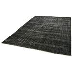 209x304 cm Overdyed Vintage Siyah Vintage Yün El Dokuma Modern Geometrik Etnik Eskitme Desenli Boho Oturma Odası Salon Yolluk Koridor Mutfak Halısı
