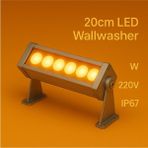 20CM 6W LED Wallwasher Amber | Dış Cephe, Minare, Bahçe Aydınlatma | Iç-Dış Kullanım IP65