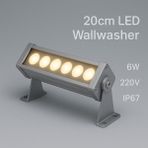 20CM 6W LED Wallwasher Naturel Beyaz 4000K | Dış Cephe, Minare, Bahçe Aydınlatma | Iç-Dış Kullanım - 4000K - Doğal Beyaz