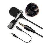 20FT Lavalier Yaka Mikrofon, 1 Ön Cam Muff, Nicama LVM3 Lav Mikrofon Akıllı Telefon, iPad, Kayıt Youtube Podcast, DSLR Fotoğraf Makinesi Canon Nikon Sony, Ses Kaydedici Zoom PC ile uyumlu