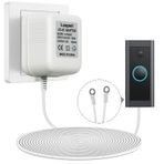 20ft Uzatma Kablosu Görüntülü Kapı Zili Güç 18V500mA Halka, Nest Hello, Wyze ve Eufy Video Kapı Zili için Kapı Zili Trafosu (Beyaz)