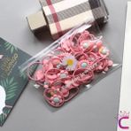20'li Esnek Kız Çocuk Lastik Toka Seti Pembe - Çiçek Kurdele Fiyonk Figür Lastikli Saç Tokası - Tek Ebat