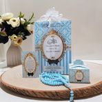 20li Set Taçlı Mavi Yasin-I Şerif + Tül Kese + Tesbih + Magnet + Lokumluk
