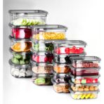 20'li Sızdırmaz Saklama Kabı Seti - Düzenleyici Organizer Erzak Kabı 5X(225-430-750-1220)ML Antrasit
