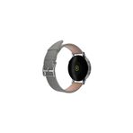 20mm Kordon Genişliği Olan Saatlerle Uyumlu 20 Mm Hakiki Deri Düz Gri Kordon Silver Toka