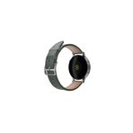 20mm Kordon Genişliği Olan Saatlerle Uyumlu 20 Mm Hakiki Deri Düz Haki Kordon Silver Toka