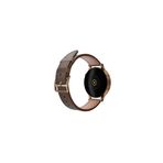 20mm Kordon Genişliği Olan Saatlerle Uyumlu 20 Mm Hakiki Deri Düz Kahve Kordon Gold Toka