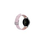20mm Kordon Genişliği Olan Saatlerle Uyumlu 20 Mm Hakiki Deri Düz Pembe Kordon Silver Toka