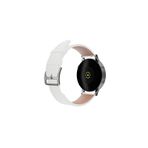 20mm Kordon Genişliği Olan Saatlerle Uyumlu 20 Mm Hakiki Deri Floter Beyaz Kordon Silver Toka