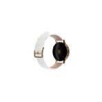 20mm Kordon Genişliği Olan Saatlerle Uyumlu 20 Mm Hakiki Deri Kroko Beyaz Kordon Gold Toka