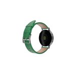 20mm Kordon Genişliği Olan Saatlerle Uyumlu 20 Mm Hakiki Deri Safiano Yeşil Kordon Silver Toka