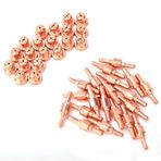 20pcs Elektrot 20pcs Nozul PT31 Sarf Malzemeleri, Plazma Elektrot Plazma Nozul PT31 Sarf Malzemeleri 40A Plazma Kesici Nozul İpuçları Kırmızı Bakır Malzeme Plazma Kesim Sarf